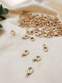 100 pezzi 12*7mm Moschettoni e anelli aperti misti colore oro e argento, accessori per la realizzazione di gioielli come bracciali, collane e altro - kc oro - Visualizzare 3