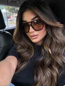 1 Cặp kính thời trang phi công gọng kép Y2K unisex, thanh lịch và thời thượng. - Đỏ - Xem 5