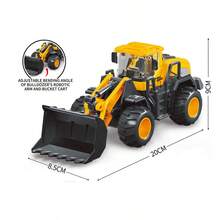 1件儿童玩具车塑料工程车挖掘机起重机装载卡车惯性车关节可动男孩女孩游戏节日礼物生日礼物