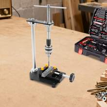 LianDu-US Manual Tapping Machine, Precision Hand Tapper, Vertical Tapping Tool With 6 Taps, 1 Vise And 1 Chuck Wrench For Tapping Aluminum Alloys, Stainless Steel, Mold Steel,, 6.3*4.72*10.04in - Black - View 4