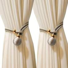 Window Curtain Tie Set Of 2 With Adjuster For Wall Curtain Fixing, Curtain Back Strap, Curtain Pull Back, Curtain Hook, Curtain Tie, Multi-Color Curtains - Multicolor - View 5