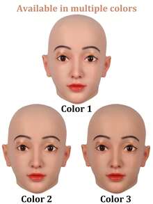 Cute Girl Cosplay Silicone Full Head Mask With Realistic Skin Texture, See-Through Vision And Audio Function, Suitable For Costume, Christmas, Halloween, Home Use, Private Party And Masquerade Ball, Unisex - Multicolor - View 4