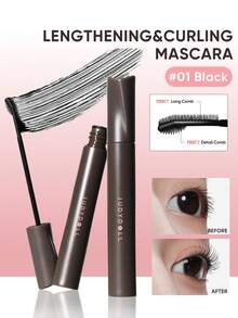 JUDYDOLL LENGTHENING & CURLING MASCARA, Lightweight, Waterproof, Smudge-Proof, Defines Lashes From Root To Tip - #01 黑色 - 查看 1