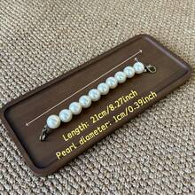 2条可拆卸珍珠包链，手工DIY包包配饰项链，适用于手提包、钱包、手机壳和其他手工制品，时尚、简约、优雅、美观，方便替换单肩包链。 - 白色 - 查看 10