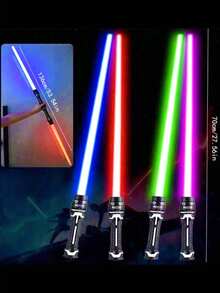 1pc/Set Extendable Laser Sword, Glowing Stick Stress Relief Toy, With Random Lighting (Batteries Not Included), Some Parts Color Random, Sword, Game, Christmas Decor, Interactive Toy For Kids, Party Gift, Birthday Gift - Multicolor - View 3