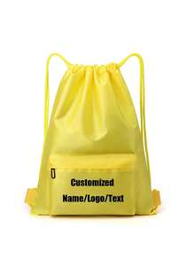 Customizable Name Drawstring Backpack - Personalized DIY Letters/Logo/Patterns, Soft Shell With Fitness Pockets, Sports Bag, Swimming Bag, Gym Bag, After School Club Bag, Travel Organizer, For Women, Personalized Gift, Everyday Use - Multicolor - View 25