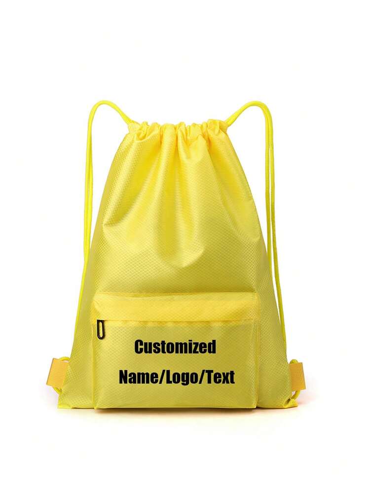Customizable Name Drawstring Backpack - Personalized DIY Letters/Logo/Patterns, Soft Shell With Fitness Pockets, Sports Bag, Swimming Bag, Gym Bag, After School Club Bag, Travel Organizer, For Women, Personalized Gift, Everyday Use - Multicolor - View 25