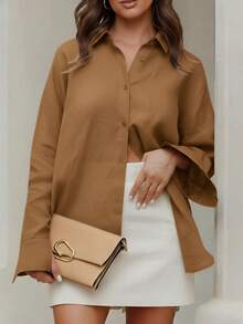 New Fall Fashion Clothes For Plus Size Women Tops Long Sleeve Button Down Shirt Dressy Tops And Blouses