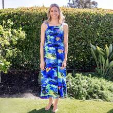 Matching Family Hawaiian Outfits Tropical Blue Palm Tree Print Shirt / Dress Summer Beach Vacation Coordinated Outfit Set - Màu xanh lam - Xem 7