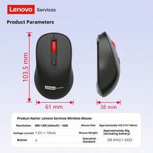 Lenovo N02 Wireless Mouse, 2.4G Wireless Connection, 4 Buttons, Strong Anti-Interference Capability, Smart Sleep Mode, Extended Battery Life, Portable Design, Suitable For Office, Laptop, Desktop And Tablet - Black - View 10