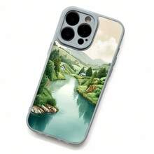 Compatible con 17 16 15 14 13 12 11 y 12 13 Plus Pro, diseño de paisaje de valle de río gris de la naturaleza para uso al aire diario - Colores mezclados - Ver 6