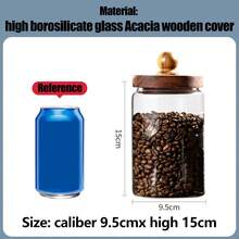 Black Walnut Lid Coffee Bean Storage Canister, Glass Storage Jar With Wooden Lid, Airtight, Moisture-Proof, Sealed Storage Jar, High Borosilicate Glass Jar, Kitchen Storage Canister, Food Storage Jar, Suitable For Coffee Beans, Peanuts, Soybeans, Mung Beans, Brown Sugar, Storage - Multicolor - View 18