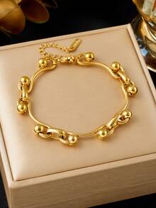 1 套不锈钢时尚项链 + 手链首饰套装，适合日常佩戴、礼物