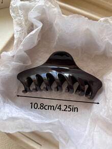 2个/1个 女士 4.25英寸/10.8厘米 棕色玳瑁波浪形塑料爪发夹，时尚百搭高端优雅简约纯色发爪，适合日常、休闲、派对、海滩、发型设计、化妆、配饰 时尚发饰 女士头巾 冬季发饰 优雅爪夹 夏季度假发夹 - 彩色 - 查看 3