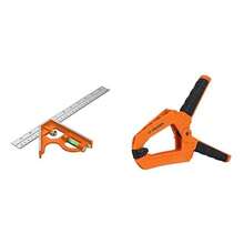 Truper ECT-6, Escuadra de combinación, acero inoxidable, 6" - Escuadra + Prensa PRE-6 - Ver 2