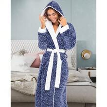 Womens Robe, Long Plush Bathrobe With Hood, Hooded Robes For Women Plus Size Bath Robe,31371258 - Baby Blue - View 6