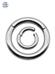 1 sztuka lekkich, kwalifikowanych ASTM F136 tytanowych kółek do nosa z zawiasami, do przegrody nosowej, chrząstki, helisy, Daith, Tragusa, Rook Conch, wargi, płatka ucha, kolczyk do przegrody nosowej dla kobiet i mężczyzn, biżuteria do ciała, duży rozmiar 10G, 8G, 6G, 8-19 mm