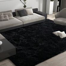Area Rugs For Living Room, Large Fluffy Black Rug For Bedroom, Soft Shag Shaggy Fuzzy Carpets For Boys And Girls Dorm Room Home Decor - 黑色 - 查看 6