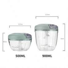 500/900ML Manual Meat Mincer Garlic Chopper Rotate Garlic Press Crusher Vegetable Onion Cutter Kitchen Cooking Accessories - Green - View 7