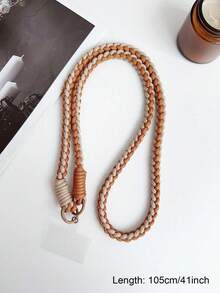 Universal Long & Short Phone Lanyard Strap, Woven Detachable Cross-Body Cord For Outdoor Sports, Unisex Gifts For Mother, Family, Friends, Birthday, Holiday Phone Charm, Phone Chain - Brown Long + Short Rope - View 4