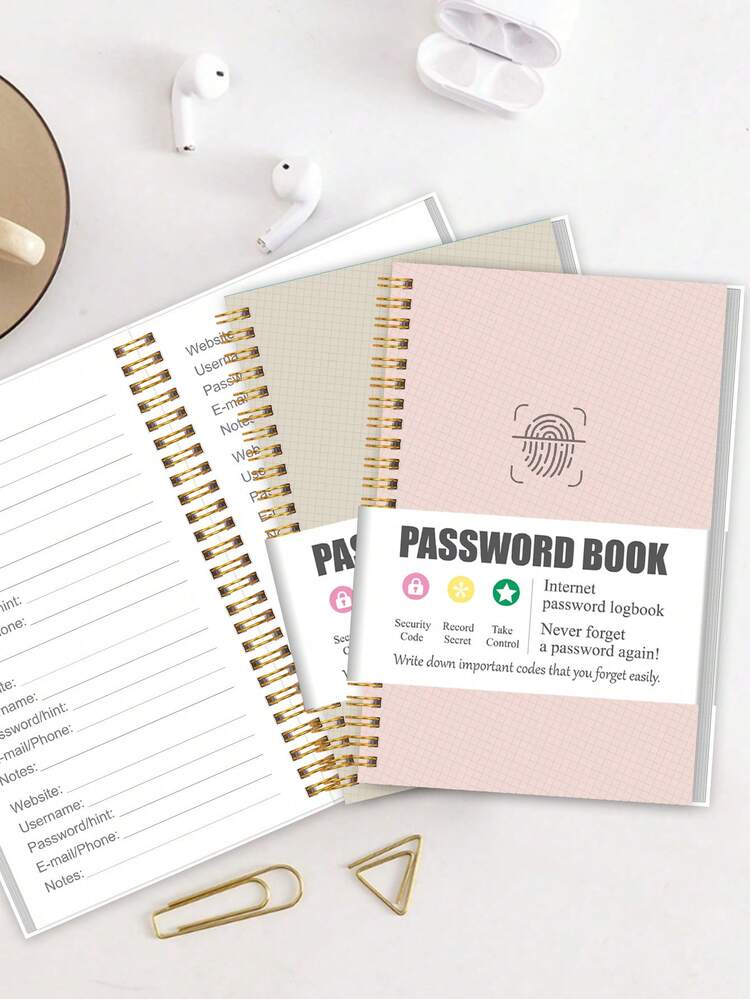 1 Piece A6 Password Notebook - Quick Internet Password Record Book, Includes Website, Username, Address Book, Anniversary, Birthday And Notes, Internet Login Information For Home And School Office - Multicolor - View 3