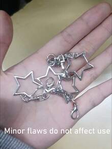 10个/3个五角星、龙虾扣、金属星形钥匙扣、星形弹簧扣、钥匙扣、金属旋转扣、弹簧登山扣钥匙扣、带链吊坠、连接器，适用于DIY钥匙扣、钥匙扣配件、派对钥匙扣礼品