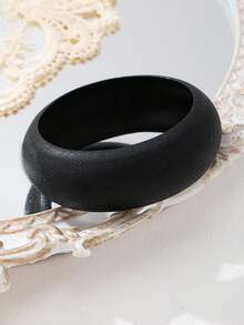 1pc Fashionable Burnished Floral Pattern Shiny Bracelet, Suitable For Women's Daily Wear - Black - View 5