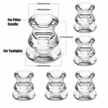 3个/6个装玻璃锥形烛台，适用于柱状锥形茶蜡，透明水晶玻璃烛台，优雅祈祷蜡烛锥形烛台，适用于婚礼、派对、冥想、装饰和用餐、万圣节、恐怖、秋季、节日、假日、冬季、房间装饰、生日、毕业礼物 - 無色 - 查看 13
