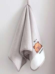 Toalla de baño suave y absorbente de felpa de coral para niños, amigable con la piel - Gris Claro - Ver 8