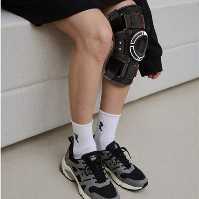 Large-Sized Knee Pads - Adjustable Compression Design, Equipped With 2 Metal Plates And Spring Support, Made Of Breathable Fabric, With Buckle Fastening, Suitable For Running, Jumping, Hiking - Suitable For Obese People For All Seasons, Hiking Equipment, Running Supplies, Reinforced Version