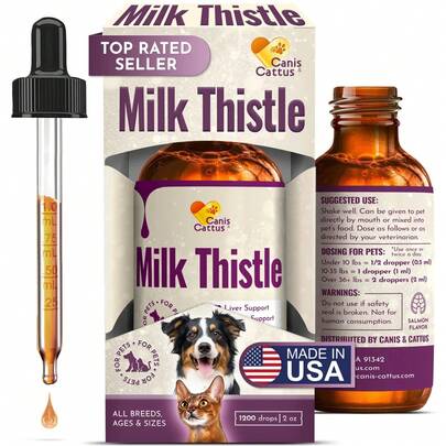 Milk Thistle For Dogs & Cats | Liver Support Supplement | 2 Oz