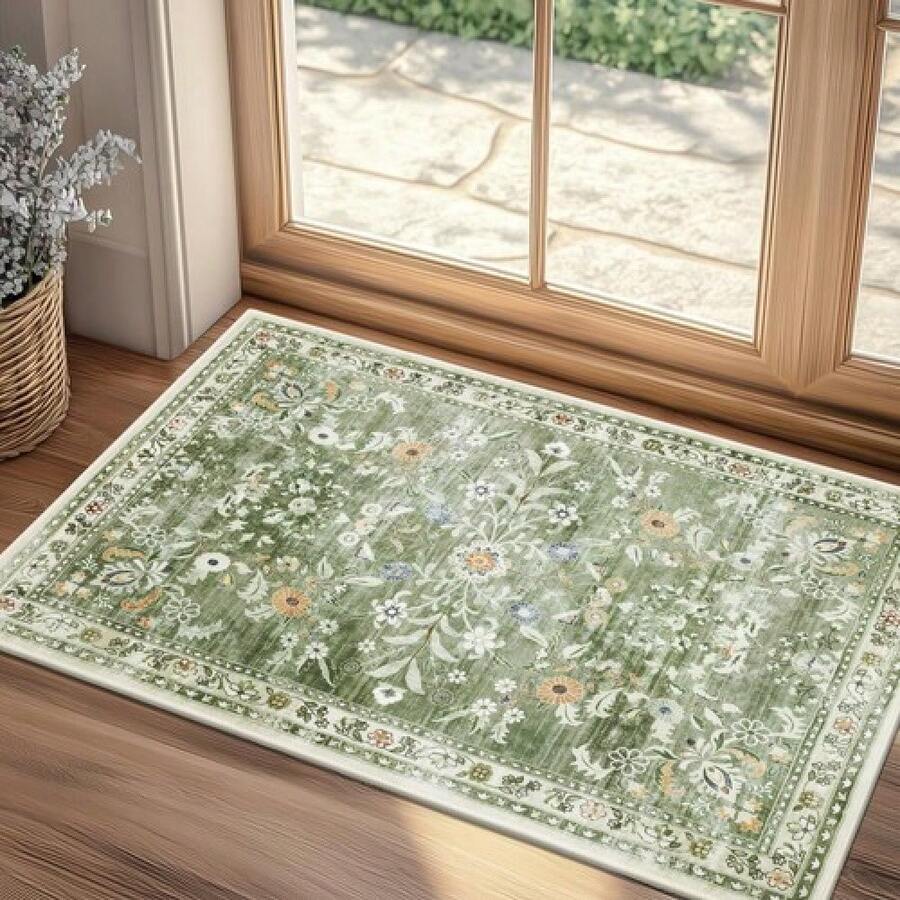 (1/2/3pc)Washable Runner Rug 2x3 – Floral Non Slip Small Entryway Rug With Rubber Back... - Nhiều màu - Xem 1