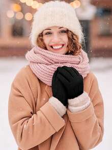 1 Pair Women's Winter Gloves, Elastic Cuff, Touchscreen Typing Gloves - Multicolor - View 3