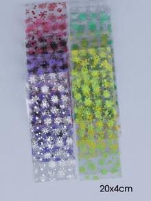 10色冬季雪花美甲贴纸 10张 金银白粉黑红雪花美甲贴纸 星空全贴 DIY美甲装饰 女士女孩美甲用品 - 彩色 - 查看 5