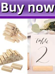 44/15/10/5pcs Table Number Clips,Rustic-Style Card Holders, Suitable For Weddings,Valentine's Day,Ramadan,Christmas.Wedding Party Table Number Stand, Place Card Holders, Conference Exhibition Rack, Ideal For Weddings, Birthdays, Graduations. Also Suitable As Thanksgiving/Christmas Memorial Gifts, Crafts. - Multicolor - View 1