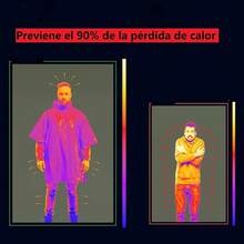 Poncho de Emergencia de 4 Piezas y Forro de Manta de Mylar, Manta de Supervivencia con Aislamiento de Película de Aluminio, Poncho Impermeable y a Prueba de Viento Adecuado para Situaciones de Emergencia al Aire Libre, Camping y en el Coche (Verde) - verde - Ver 8