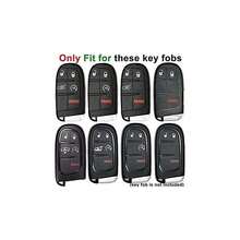 Compatible With Jeep Key Fob Cover With Leather Keychain Soft TPU Protection Key Case For Grand Cherokee Renegade Chrysler 200 300 Dodge RAM Durango Challenger Journey Dart Fiat Smart Key,Black - ColorD - 查看 2