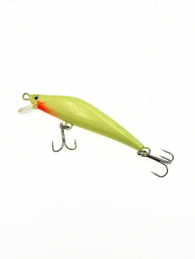 1pc 8cm/8g Glow-In-The-Dark Minnow Lure, Floating Fishing Bait For Freshwater Night Fishing, Suitable For Perch, Bass, Crappie - Green - View 1