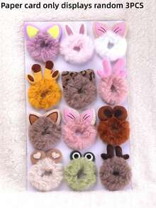 5 pezzi di elastici per capelli in peluche per adolescenti, coda di cavallo con orecchie di coniglio, anelli a intestino largo, anelli per capelli in spugna a tema autunnale e invernale, elastici per coda di cavallo, fasce per capelli, accessori per capelli in colori casuali - Multicolore - Visualizzare 12