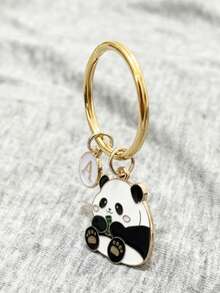 Móc khóa hình gấu trúc, quà tặng cá nhân hóa, quà tặng sáng tạo cho bé gái, túi xách, phụ kiện xe hơi, giáo viên, bạn bè, chị em gái. - Gấu trúc đen trắng - Xem 11