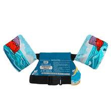 Boia de Braço e Colete Salva-Vidas Infantil para Piscina e Praia Tema Fundo Do Mar Animais