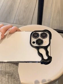 1 chiếc ốp lưng điện thoại cao cấp bằng kim loại không gỉ và hợp kim nhôm, thiết kế cong độc đáo, kèm miếng dán bảo vệ ống kính camera, tương thích với iPhone 16/15/14/13 Pro Max Plus, bảo vệ camera chống rơi vỡ, tương thích với Apple S23/S24+/S25 Ultra, 14 Pro, thiết kế 3D rỗng, quà tặng lý tưởng cho các cặp đôi và bạn thân. - màu đen - Xem 6