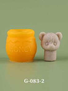 可爱蜜罐熊蜡烛硅胶模具，可重复使用硅胶模具，蜜罐熊蜡烛适用于卧室、客厅、节日、滴胶模具、石膏模具、家居装饰 - 白色 - 查看 11