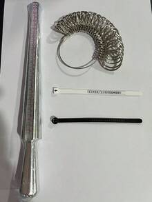 KLONKEE 27 piezas Juego de herramientas para medir el anillo, Varilla medidora de anillos, Herramientas de medición de anillos de acero de alta calidad, Tallas de anillo EE. UU. 0-13, 2 varillas reutilizables para medir el dedo (Tallas de anillo EE. UU. 1-17), Con lupa - Multicolor - Ver 17