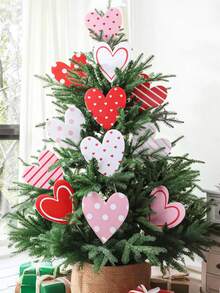 12pcs - Extra Large Red Pink White Heart-Shaped Valentine's Day Decorations, Valentine's Day Tree Ornaments, Cute Heart-Shaped Decorations, Suitable For Valentine's Day Tree Top Decoration, Home Wedding Decoration, Restaurant Decoration, Hotel Decoration, Bedroom Decoration, Living Room Decoration, Flower Pot Decoration, Gardening Decoration, Garden Planting, Outdoor Scene Arrangement; - Multicolor - View 4