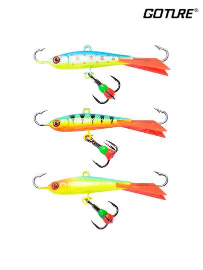 GOTURE 1PC Ice Fishing Bait With A Sliding Tail, Suitable For Winter Ice Fishing, Ice Hook Fishing, And Fishing For Sea Bass, Black Bass, Stingray, And Dogfish.