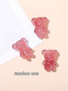 1件天然鸽血红/浅草莓石英蝴蝶/玫瑰花/狐狸/熊形吊坠，疗愈水晶，带来情感祝福和正能量，适合DIY珠宝制作、手链、项链和其他艺术饰品 - 彩色 - 查看 12