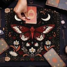 1pc Enchanting Sun And Moon Altar Cloth - Vibrant Polyester Altar Mat With Celestial & Floral Design For Tarot Reading, Witchcraft & Astrology, Tarot Tablecloth Boho Playmat Cloth Home Decor - Multicolor - View 4