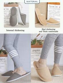 10只/5只/3只/1双装SPA拖鞋，防滑一次性拖鞋，可水洗重复使用，男女通用，适用于家庭、室内、浴室、卧室、酒店、新娘送礼会、返校季等场合