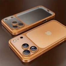 Luxury Matte Transparent Electroplated Edge Phone Case Suitable For IPhone 17, 16, 15, 14, 13 Pro Max Plus 17Air With Shock-Absorbing Lens Film And Transparent Back Cover, Anti Drop Protective Case, Minimalist Style, Streamlined Design, High-Quality Protective Case - 藍色 - 查看 7
